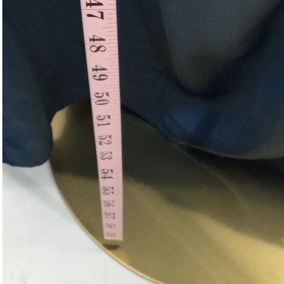 LULU'S M navy blue satin ruched surplized slit formal party maxi dress NEW B29 - Picture 4 of 9